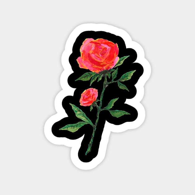Red Rose Watercolor Sticker by ZeichenbloQ